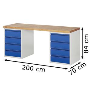 Produktbild für Werkbank Rau Basic 7509-3, blau