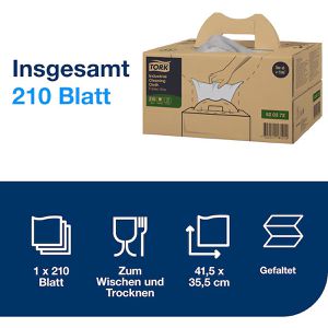 Produktbild für Einwegtücher Tork exelCLEAN, 520372, W7, grau