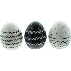 Osterdeko Frank-Flechtwaren 775054, weiß / schwarz, 3 Stück