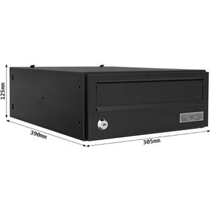Produktbild für Briefkasten Rottner T05830 ELMMZ, schwarz, aus Stahl