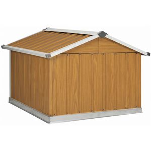 Produktbild für Mähroboter-Garage vidaXL 150910, braun, aus Metall