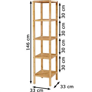 Produktbild für Badregal Songmics BCB55Y, aus Bambus, braun