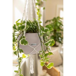 Produktbild für Blumenampel Lechuza PURO Color 20 + Makramee sandbraun