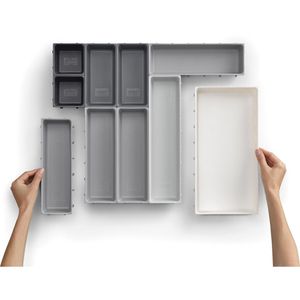 Produktbild für Besteckkasten JosephJoseph Blox, grau / weiß, Kunststoff