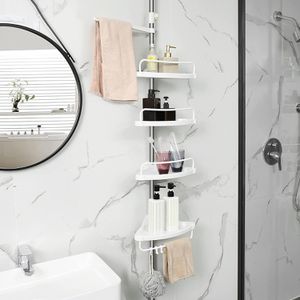 Produktbild für Duschablage Songmics BCB02SW, weiß-silber
