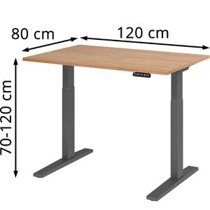 Produktbild für Schreibtisch Hammerbacher XMKA 12 nussbaum/graphit