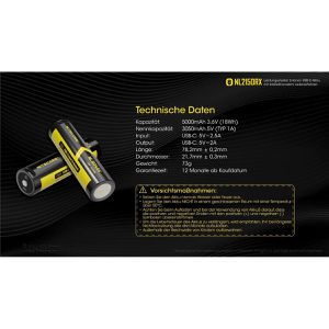 Produktbild für Akku Nitecore NL2150RX, 3,6 V, 5000 mAh