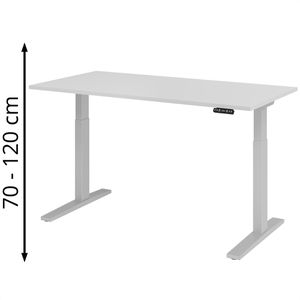 Produktbild für Schreibtisch Hammerbacher XMKA 16, lichtgrau / silber