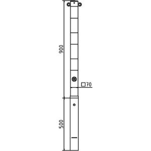 Produktbild für Absperrpfosten Schake 470FB/2, mit 2 Ösen, rot/weiß,aus Metall