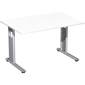 Schreibtisch Geramöbel Flex S-618102-WS, weiß / silber