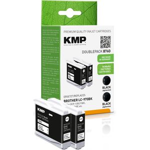 Tinte KMP B76D für Brother LC-970BK Doppelpack