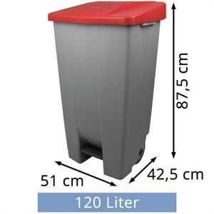 Produktbild für Mülleimer Helit H2405525 the step chief, grau/rot
