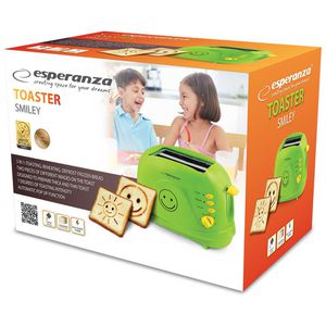 Produktbild für Toaster esperanza Smiley PC, mit 7 Röststufen &amp; Auftaufunktion