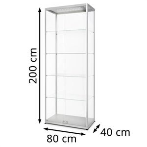 Produktbild für Glasvitrine Showdown-Displays VR2-24-800FLED, stehend