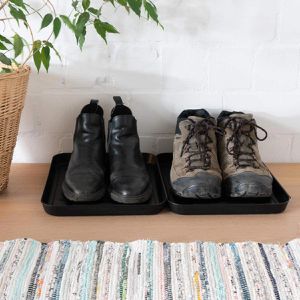 Navaris Schuhabtropfschale 42603, für 3 Paar Schuhe, schwarz, 76 x 38 x 3  cm – Böttcher AG