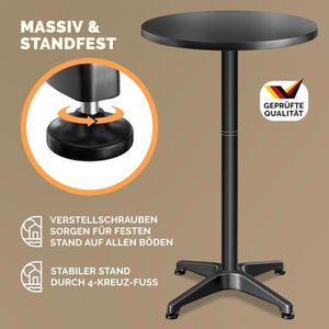 Produktbild für Stehtisch CASARIA schwarz Ø 60cm, klappbar