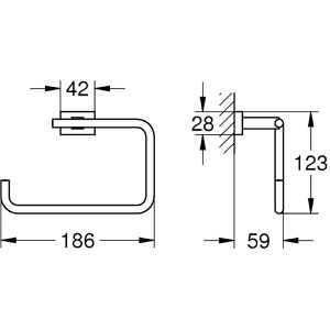 Produktbild für Handtuchhalter GROHE Essentials Cube 40510001, silber