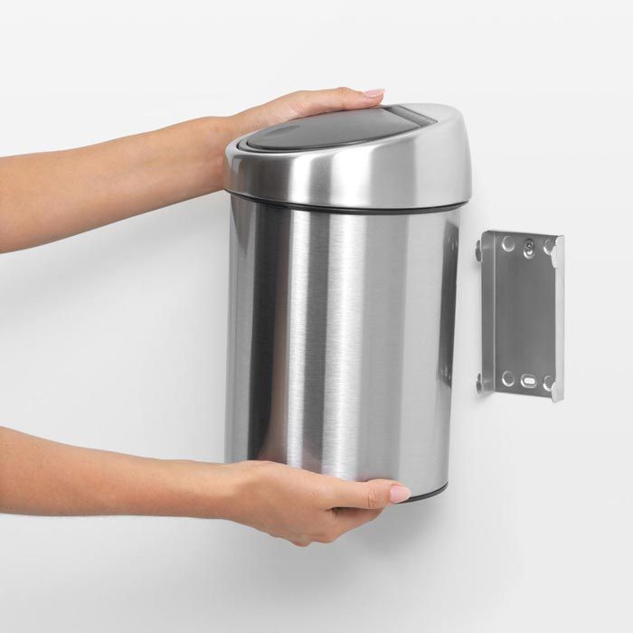 Brabantia Mülleimer 363986 Touch Bin, matt silber, aus Metall