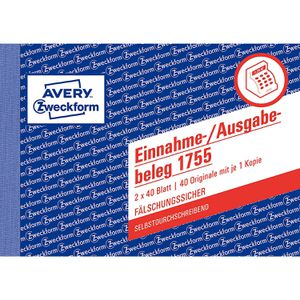 Produktbild für Einnahme-/Ausgabebeleg Zweckform 1755, A6 quer