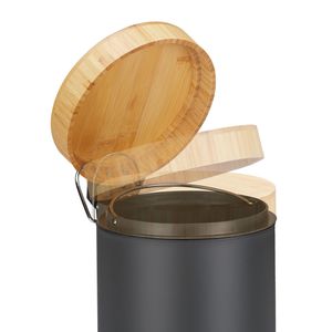 Produktbild für Mülleimer Relaxdays Bambus, grau