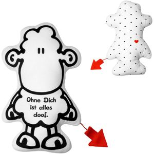 Produktbild für Sofakissen Sheepworld Ohne Dich ist alles doof, 46495, weiß