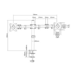 Produktbild für Monitorhalterung Digitus DA-90349, VESA 75x75 &amp; 100x100 mm