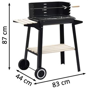 Produktbild für Holzkohlegrill vidaXL 45367, Grillwagen mit Rädern