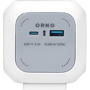 Produktbild für Steckdosenwürfel Orno OR-AE-13247, weiß / grau