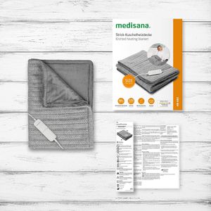 Produktbild für Heizdecke Medisana HB 680 Strick-Kuschelheizdecke, grau