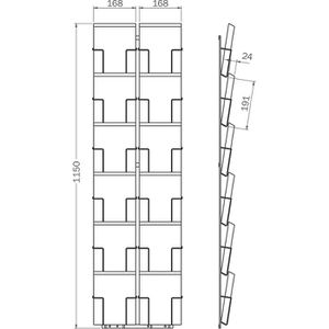 Produktbild für Prospekthalter Fluhr GK48, drehbar, silber