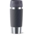 Isolierbecher Emsa Travel Mug Easy Twist, 360 ml hält 4h warm, Edelstahl doppelwandig, anthrazit