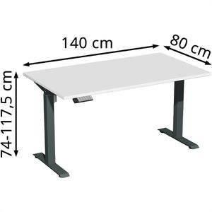 Produktbild für Schreibtisch Geramöbel Elevate Home, lichtgrau / anthrazit