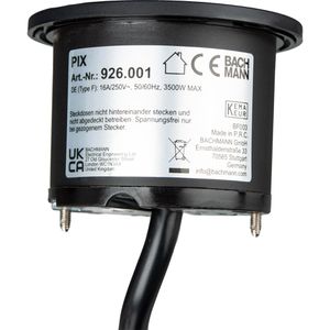 Produktbild für Einbausteckdose Bachmann 926.001 Pix, mit 2 m Kabel