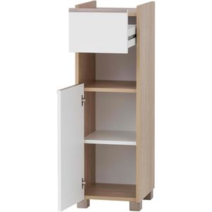 Produktbild für Badschrank Schildmeyer Juba 151663, mit 4 Füßen, weiß / eiche