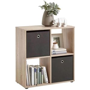 FMD-Möbel Bücherregal Mega 400, 248-400, eiche, aus Holz, 70,1 x 71,5 x  33cm, 4 Fächer – Böttcher AG