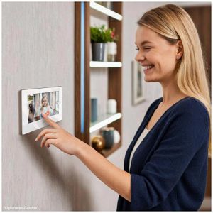 Produktbild für Türsprechanlage Metzler VDM10 2.0 silber, 2 Monitore, LAN