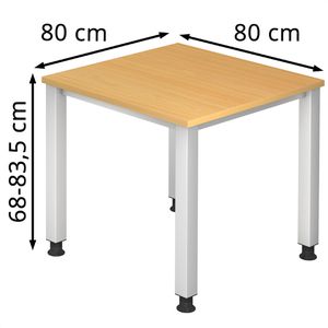 Produktbild für Schreibtisch Hammerbacher Q-Serie, buche / silber