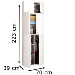 Produktbild für Mehrzweckschrank VCM Lona XXL 917812, weiß