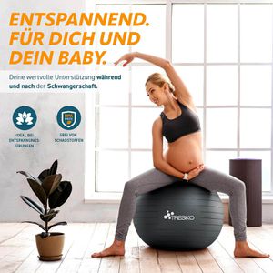 Produktbild für Gymnastikball Tresko Anti-Burst, mit Luftpumpe