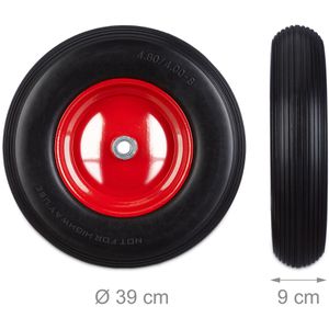 Produktbild für Schubkarrenrad Relaxdays 4.80/4.00-8, pannensicher Vollgummi