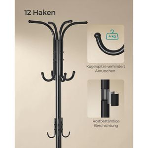 Produktbild für Garderobenständer Songmics RCR011B01, schwarz