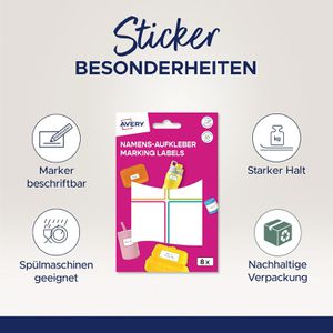Produktbild für Namensetiketten Zweckform NAME8C, farbig sortiert