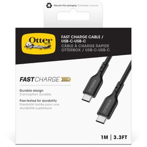 Produktbild für Ladekabel Otterbox Fast Charge, schwarz, 1m