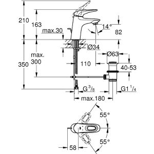 Produktbild für Waschtischarmatur GROHE Eurostyle Solid S, verchromt
