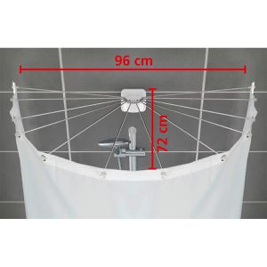 Produktbild für Duschvorhang Wenko Duschschirm 23863100, 180 x 200 cm