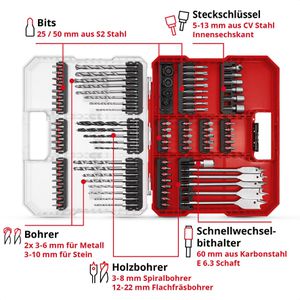 Produktbild für Bohrer-Bit-Set Einhell XL-Case, 108788