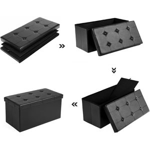 Produktbild für Sitztruhe Songmics schwarz, 76 x 38 x 38cm