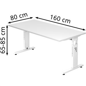 Produktbild für Schreibtisch Hammerbacher O-Serie, weiß / weiß