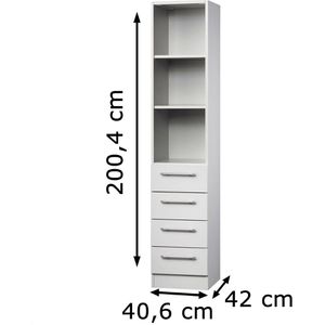 Produktbild für Kombischrank Hammerbacher H-Serie, lichtgrau