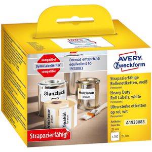 Dymo-Etiketten Zweckform für Dymo 1933083, weiß